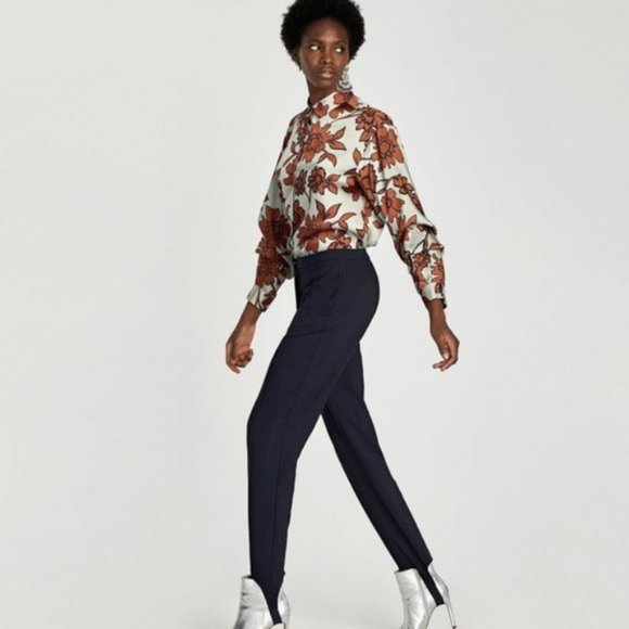 NWT Zara Navy Stirrup Pant Size XS - Picture 4 of 4